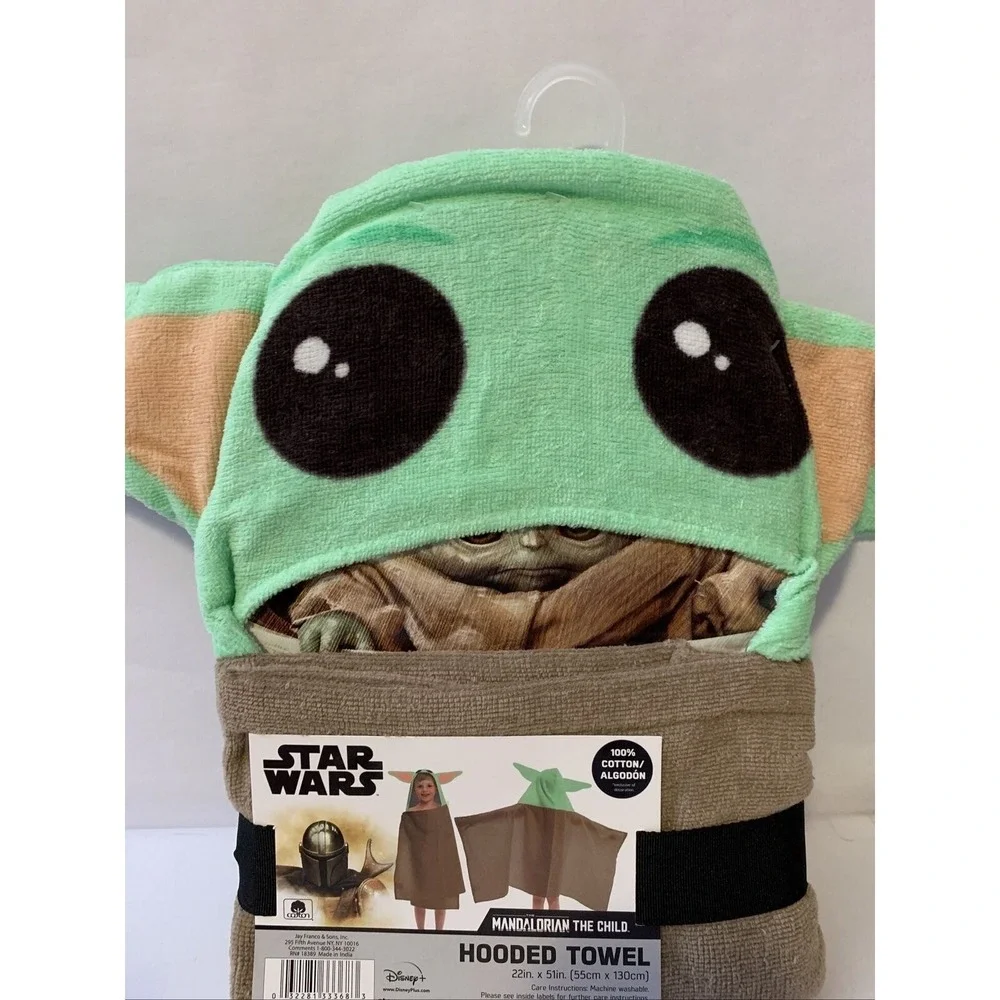 STAR WARS BABY YODA The Child HOODED BATH TOWEL with EARS, FUN GIFT!‎